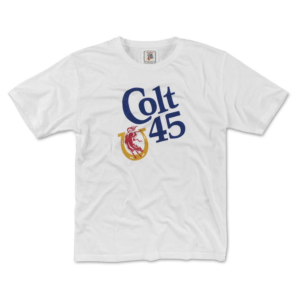 Colt 45 Malt Liquor Men's White Logo T-Shirt
